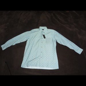 Alfred Dunhill SS30 369A-H New With Tags 100% Cotton Long Sleeve Shirt Blue M